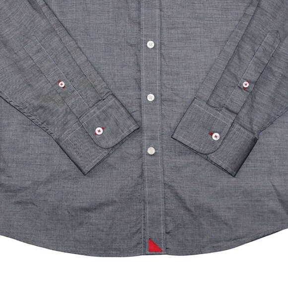 UNTUCKit XL Mens Grey Slim Fit Straight Point Collar Dress Shirt - Picture 4 of 9